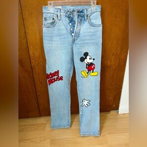 Brand New Mickey Mouse Levi Jeans 501 W24L28